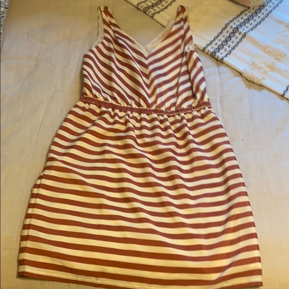 LOFT Mauve Striped Dress